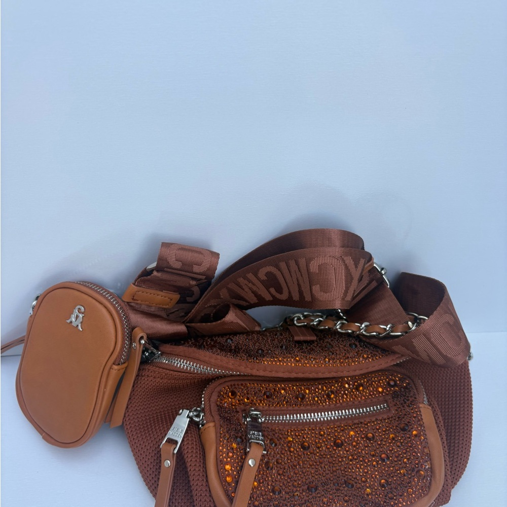 Steve Madden Brown Crossbody Bag with Embellishments